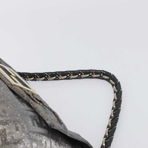 FENDI Zucca Canvas Shoulder Bag Gold Auth 197602V