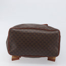 CELINE Macadam Canvas Backpack PVC Leather Brown Gold Auth 197605-11