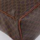 CELINE Macadam Canvas Backpack PVC Leather Brown Gold Auth 197605-13