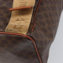 CELINE Macadam Canvas Backpack PVC Leather Brown Gold Auth 197605-14