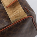 CELINE Macadam Canvas Backpack PVC Leather Brown Gold Auth 197605-16
