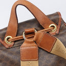 CELINE Macadam Canvas Backpack PVC Leather Brown Gold Auth 197605-17