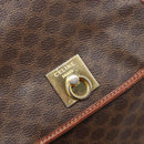 CELINE Macadam Canvas Backpack PVC Leather Brown Gold Auth 197605-18