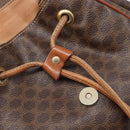 CELINE Macadam Canvas Backpack PVC Leather Brown Gold Auth 197605-20
