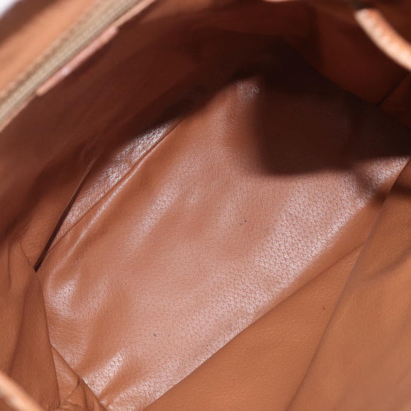CELINE Macadam Canvas Backpack PVC Leather Brown Gold Auth 197605