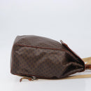 CELINE Macadam Canvas Backpack PVC Leather Brown Gold Auth 197605-4