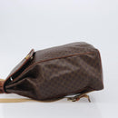 CELINE Macadam Canvas Backpack PVC Leather Brown Gold Auth 197605-5