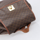 CELINE Macadam Canvas Backpack PVC Leather Brown Gold Auth 197605-6