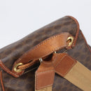 CELINE Macadam Canvas Backpack PVC Leather Brown Gold Auth 197605-7