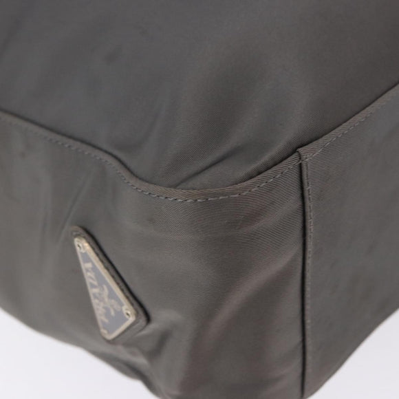 PRADA Tote Bag Nylon Green Silver Auth 197606