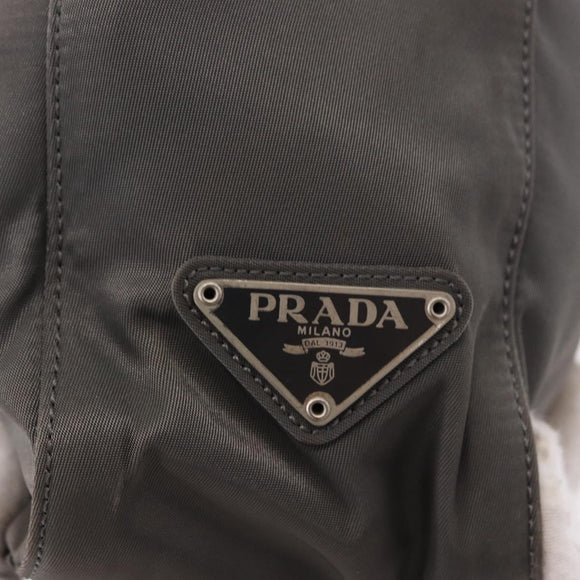 PRADA Tote Bag Nylon Green Silver Auth 197606