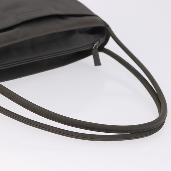 PRADA Tote Bag Nylon Green Silver Auth 197606