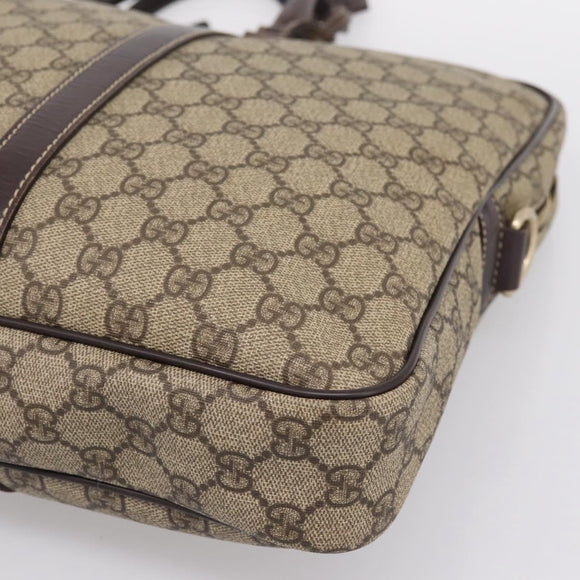 GUCCI GG Supreme Business Bag PVC Beige Gold 201480 Auth 197609