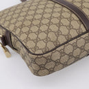 GUCCI GG Supreme Business Bag PVC Beige Gold 201480 Auth 197609-11