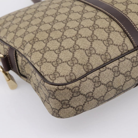 GUCCI GG Supreme Business Bag PVC Beige Gold 201480 Auth 197609
