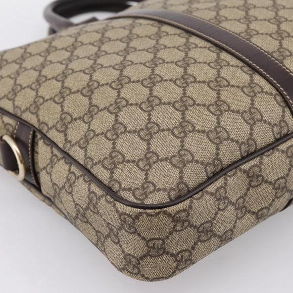 GUCCI GG Supreme Business Bag PVC Beige Gold 201480 Auth 197609