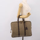 GUCCI GG Supreme Business Bag PVC Beige Gold 201480 Auth 197609-23