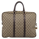 GUCCI GG Supreme Business Bag PVC Beige Gold 201480 Auth 197609-3