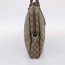 GUCCI GG Supreme Business Bag PVC Beige Gold 201480 Auth 197609-4