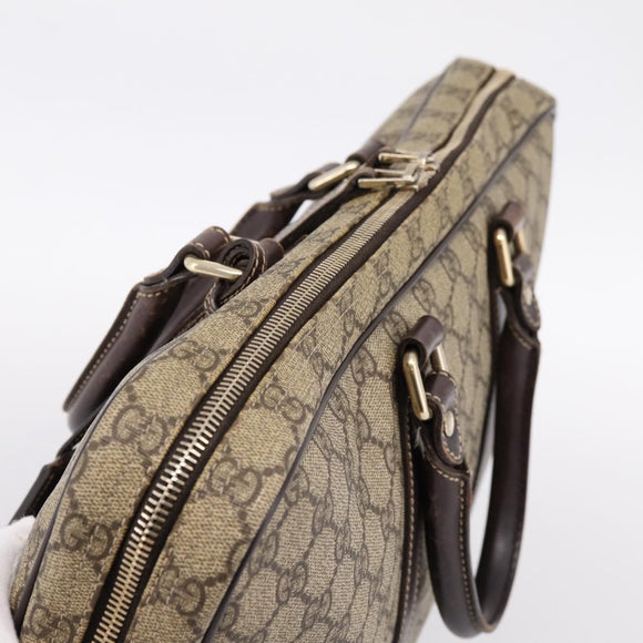 GUCCI GG Supreme Business Bag PVC Beige Gold 201480 Auth 197609