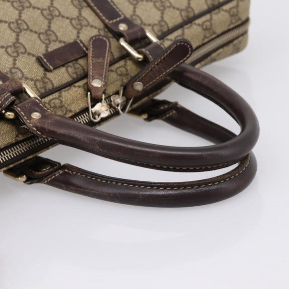 GUCCI GG Supreme Business Bag PVC Beige Gold 201480 Auth 197609