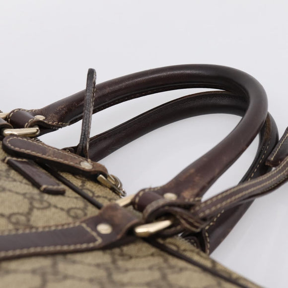 GUCCI GG Supreme Business Bag PVC Beige Gold 201480 Auth 197609