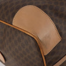 CELINE Macadam Canvas Boston Bag PVC Leather Brown Gold Auth 197610A-11