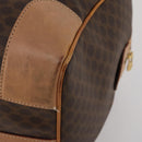 CELINE Macadam Canvas Boston Bag PVC Leather Brown Gold Auth 197610A-12