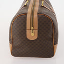 CELINE Macadam Canvas Boston Bag PVC Leather Brown Gold Auth 197610A-5