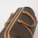 CELINE Macadam Canvas Boston Bag PVC Leather Brown Gold Auth 197610A-6