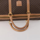 CELINE Macadam Canvas Boston Bag PVC Leather Brown Gold Auth 197610A-7