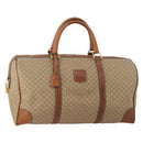 CELINE Macadam Canvas Boston Bag PVC Beige Gold Auth 197611-1