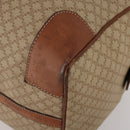CELINE Macadam Canvas Boston Bag PVC Beige Gold Auth 197611-10