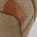 CELINE Macadam Canvas Boston Bag PVC Beige Gold Auth 197611-11