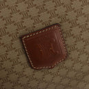 CELINE Macadam Canvas Boston Bag PVC Beige Gold Auth 197611-16