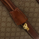 CELINE Macadam Canvas Boston Bag PVC Beige Gold Auth 197611-17