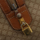 CELINE Macadam Canvas Boston Bag PVC Beige Gold Auth 197611-19