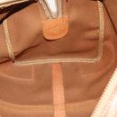 CELINE Macadam Canvas Boston Bag PVC Beige Gold Auth 197611-22