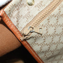 CELINE Macadam Canvas Boston Bag PVC Beige Gold Auth 197611-23