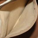CELINE Macadam Canvas Boston Bag PVC Beige Gold Auth 197611-24