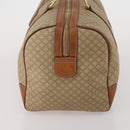 CELINE Macadam Canvas Boston Bag PVC Beige Gold Auth 197611-4