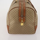 CELINE Macadam Canvas Boston Bag PVC Beige Gold Auth 197611-5