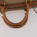 CELINE Macadam Canvas Boston Bag PVC Beige Gold Auth 197611-7