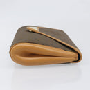 SAINT LAURENT Clutch Bag PVC Canvas Brown Gold Auth 197613A-4