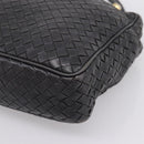 BOTTEGA VENETA INTRECCIATO Hand Bag Leather Black Gold Auth 197615-10