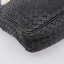 BOTTEGA VENETA INTRECCIATO Hand Bag Leather Black Gold Auth 197615-11