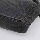 BOTTEGA VENETA INTRECCIATO Hand Bag Leather Black Gold Auth 197615-12