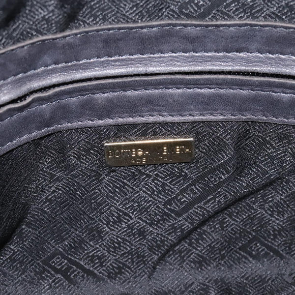 BOTTEGA VENETA INTRECCIATO Hand Bag Leather Black Gold Auth 197615