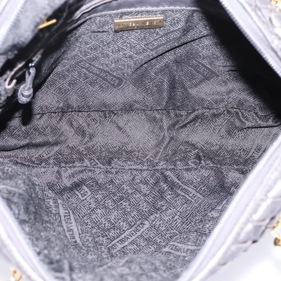 BOTTEGA VENETA INTRECCIATO Hand Bag Leather Black Gold Auth 197615