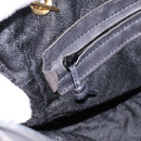 BOTTEGA VENETA INTRECCIATO Hand Bag Leather Black Gold Auth 197615-20